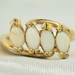 VTG Joseph Esposito 14k Gold ELRCTRO PLATED BYPASS OPAL RING